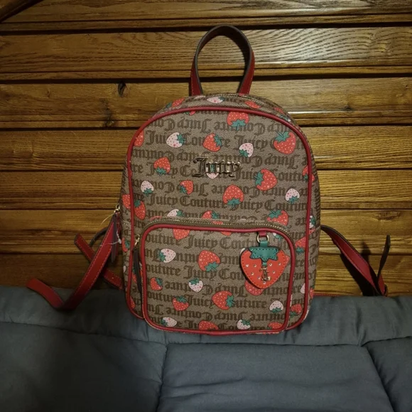 Juicy Couture Viral Strawberry Print Backpack - Brown and Red NWT Juicy Couture | Bags | Juicy Couture Nwt Strawberry Backpack  main image 2
